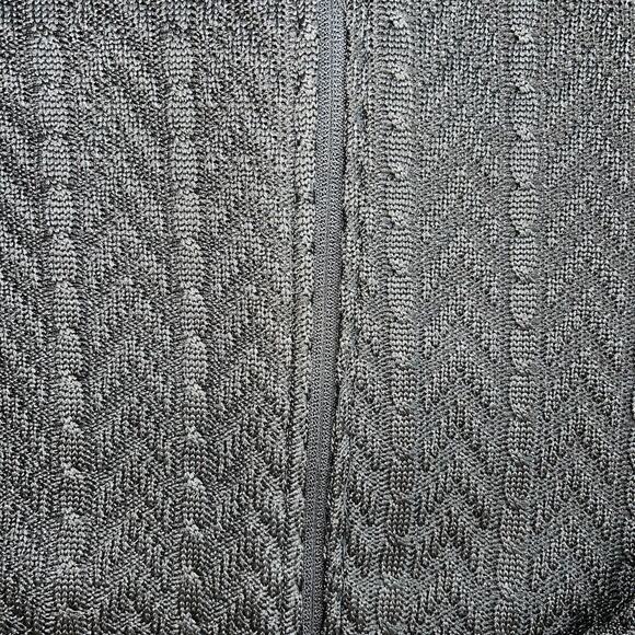 Boston Traders Cable Knit Sweater Jacket Full Zip Black Fleece Lined Size M - Picture 8 of 16